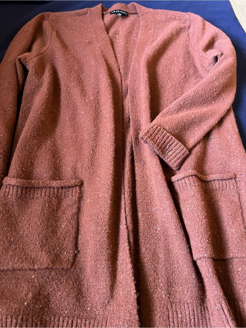 Open-Front Women’s Cardigan Coat in Rust